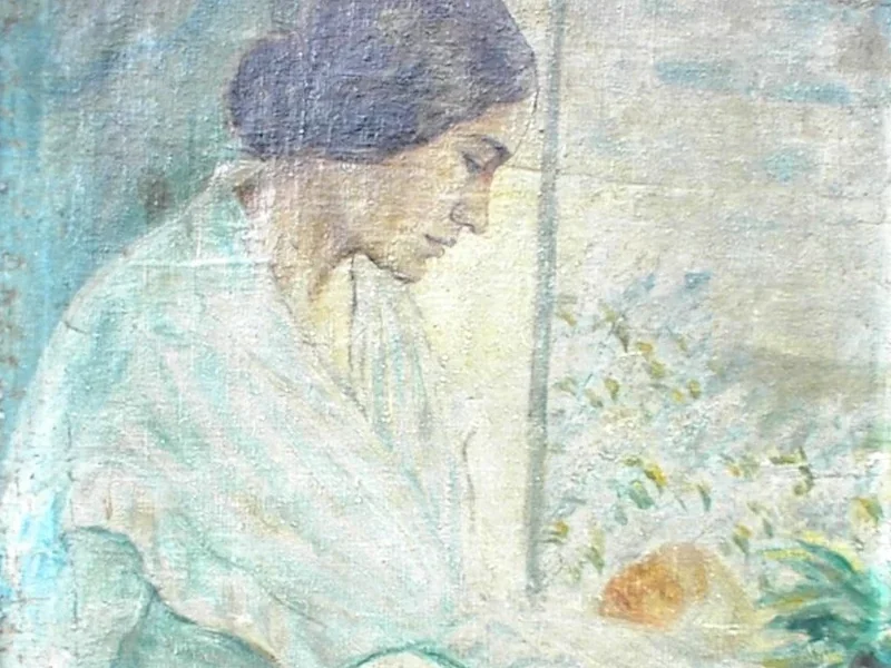 1885-Ludwik Konarzewski senior - Ritratto di sua moglie Jadwiga Konarzewska con il figlio Ludwik